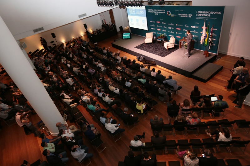 Empreendedorismo foi o foco da sabatina com os candidatos à prefeitura de Campinas realizado em Campinas