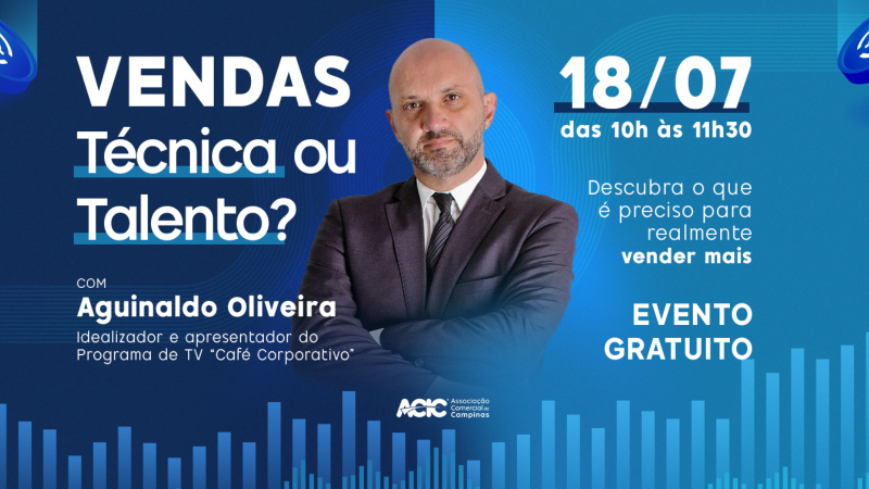ACIC promove palestra gratuita com Aguinaldo Oliveira